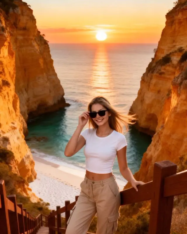 Закат в океанской бухте